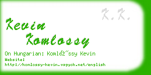 kevin komlossy business card